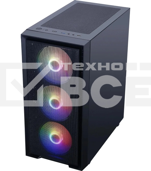 Компьютерный корпус Accord M203 черный без БП ATX 2xUSB2.0 1xUSB3.0 1xUSB3.1 audio bott PSU