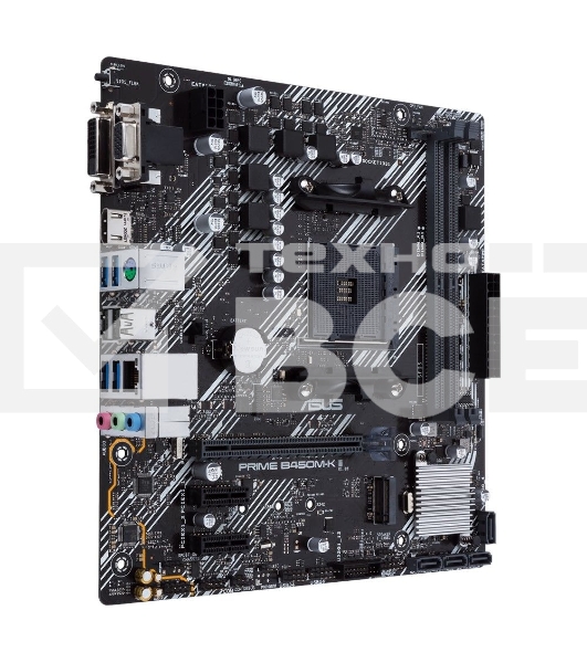 Материнская плата ASUS PRIME B450M-K II, Socket AM4, AMD B450, 2xDDR4, 4xSATA, 1xM.2, 1xPCIe 3.0 x16, 2xPCIe x1, 1xDVI-D, 1xHDMI, 1xVGA, 1x 1Gb LAN, 4xUSB-A 3.2 Gen 1, 2xUSB-A 2.0, 3x3.5 мм, 7.1, mATX