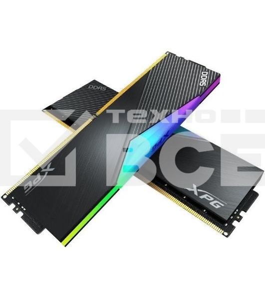 Оперативная память XPG Lancer, DDR5, 32GB (2x16GB), 6400MHz, CL32, DIMM, с радиаторами, RGB, черный