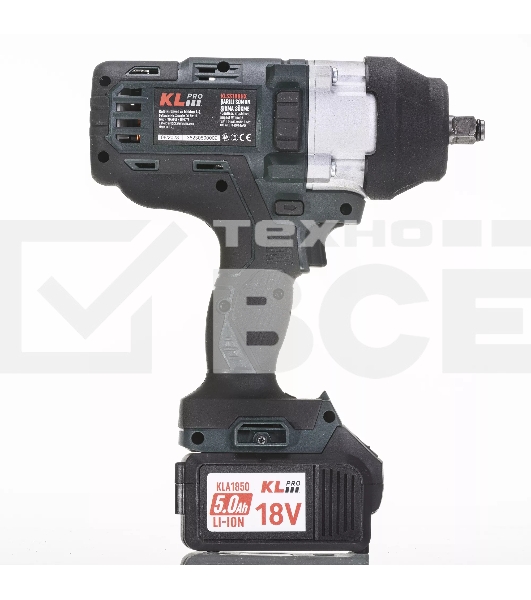 Профессиональный бесщеточный гайковерт аккумуляторный KLPRO KLSS18BHX-50 (18В, Li-ion-2шт, 5.0Ач, 800Нм, 2 скорости, подсветка,З/У,в кейсе)