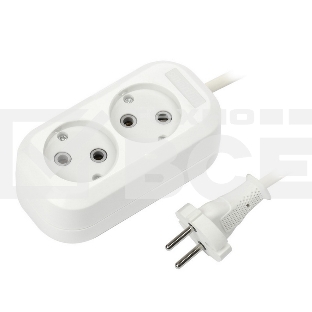 Удлинитель бытовой Smartbuy (SBE-10-2-02-N) 2 гнз х 2,0 м (10А/2.2 кВт, ПВС 2х1.0)