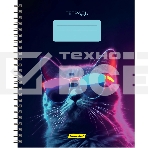 Набор тетрадей Silwerhof 2001674 48 листов, клетка, A5, Неоновые животные в очках 3 дизайна, мелованный картон, гребень (упаковка: 3шт), фото2