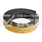 Уплотнитель резиновый Сибртех 14х12 мм для широких щелей, 12 м, профиль 'D', черный, фото 1