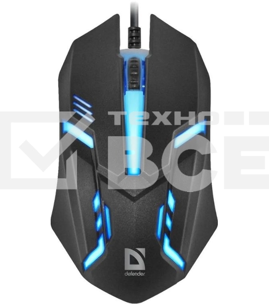 Мышь проводная Defender Hit MB-550 черный, 1600 dpi, USB, кнопки - 4