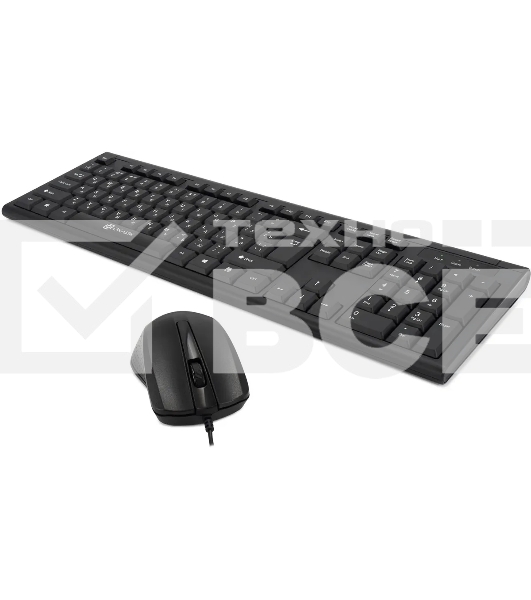 Комплект клавиатура+мышь Oklick 600M проводной, USB, 1200 DPI, чёрный