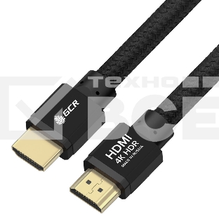 Кабель GCR PROF 1.5m HDMI 2.0, черный ECO Soft капрон, AL корпус черный, HDR 4:4:4, Ultra HD, 4K 60Hz/5K*30Hz, 3D, 18.0 Гбит/с, 28AWG, GCR-54986