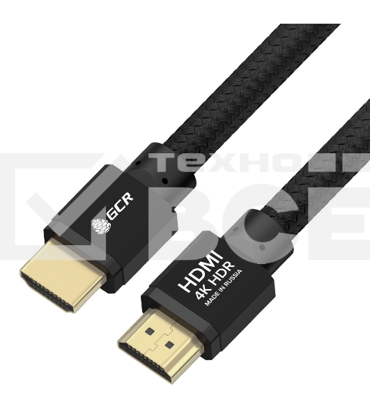 Кабель GCR PROF 1.5m HDMI 2.0, черный ECO Soft капрон, AL корпус черный, HDR 4:4:4, Ultra HD, 4K 60Hz/5K*30Hz, 3D, 18.0 Гбит/с, 28AWG, GCR-54986