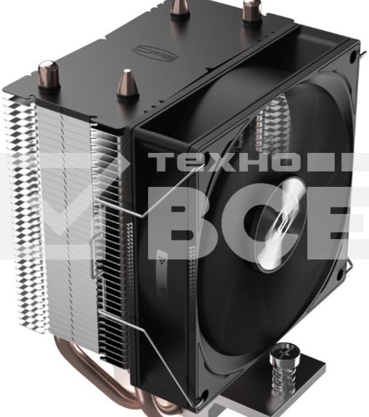 Кулер для процессора PCCooler R200 S115X/1200/1700/AM4/AM5 (TDP 110W, 90mm Non LED Fan, 2 тепловые трубки 6мм, 2200RPM, 28,3dBa)