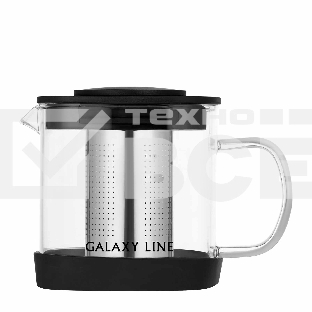Чайник заварочный Galaxy LINE GL 9360, черный, 600 мл, фильтр из нержавеющей стали 18/10, колба из боросиликатного стекла, носик антикапля, подходит для любых плит, кроме индукционных, выдерживает температуру от -40 до 150 C°, крышка с силиконовыми вставк
