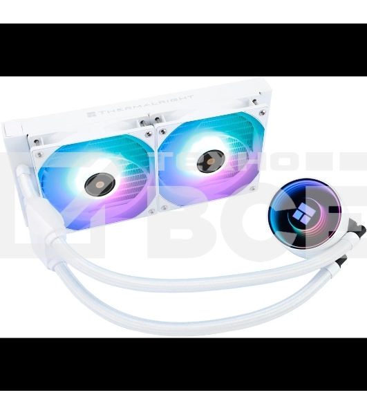Водяное охлаждение для процессора Thermalright Frozen Notte 240 White ARGB V2 белый (240mm, ARGB/ Fans: 2x120mm, 72.37CFM, 27.7dBA, 2000RPM/ Pump height 54mm, 28dBA, 5300RPM, Rad thickness 27mm/ S: 1200, 1700, 1851, 2011, 2066, 115X, AM2, AM2+, AM3, AM3+,