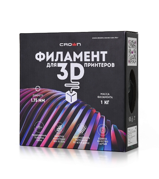 Филамент Crown Micro CM-FILPLASD009BG PLA Silk двойной 1.75 1кг синий-зеленый