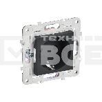 Розетка IEK SKANDY SK-R06G (SK-R14-16-1-K53) с заземлением, с защитными шторками, 16А безвинтовое крепление, графит, фото 1