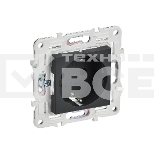 Розетка IEK SKANDY SK-R06G (SK-R14-16-1-K53) с заземлением, с защитными шторками, 16А безвинтовое крепление, графит
