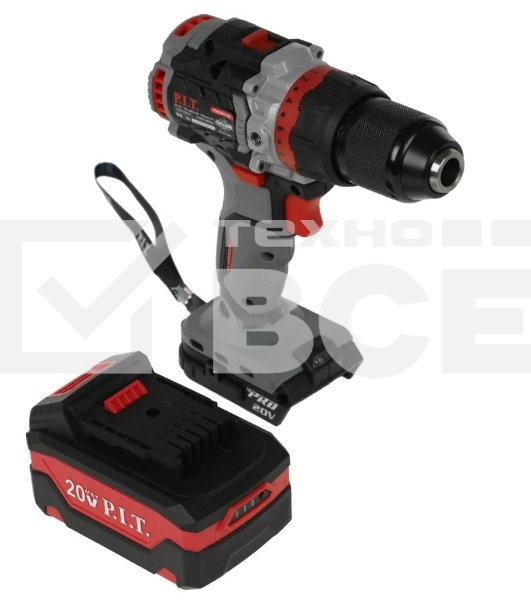 Дрель-шуруповерт аккумуляторная P.I.T. PSB20H-13D/3, Аккумуляторная, 20В, Ударная, Кейс