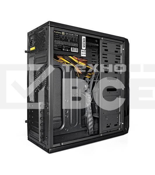 Компьютерный корпус Miditower ExeGate XP-329S-UNS400 (ATX, БП UNS400 с вент. 12см, 2*USB, аудио, черный)