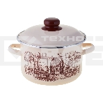 Кастрюля Appetite 1RD201M Cafe эмалированная сталь, цилиндрическая 4 л, фото 1