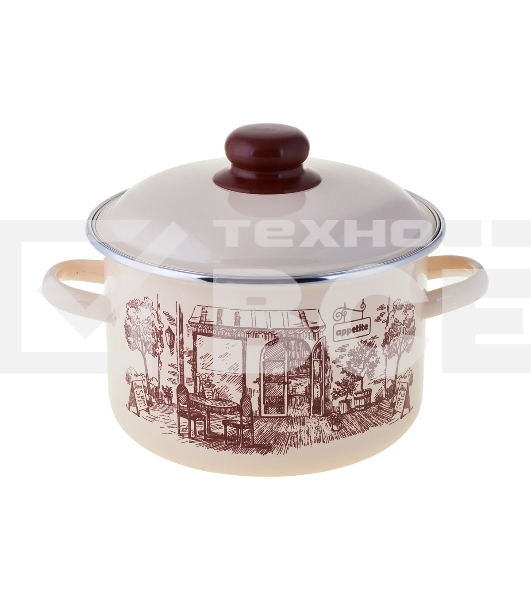 Кастрюля Appetite 1RD201M Cafe эмалированная сталь, цилиндрическая 4 л