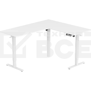 Стол для компьютера Cactus угловой подъемный столешница МДФ, белый каркас белый 140x72x60 см (CS-EDXL-WWT)