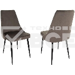 Стул для дома Бюрократ CH-K4_2 комплект 2 шт коричневый Holland 74 металл черный на ножках (CH-K4_1/HL74_2), фото 1