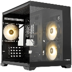 Компьютерный корпус HSPD F330, Panoramic Mini-tower, черный, TG, 0.5 SPCC, 3x120мм ARGB mATX, mITX 160/400/200мм 1x2.5', 2x3.5', 4xPCI 1xUSB-C 3.0, 2xUSB-A1.0 428x280x375мм, фото9