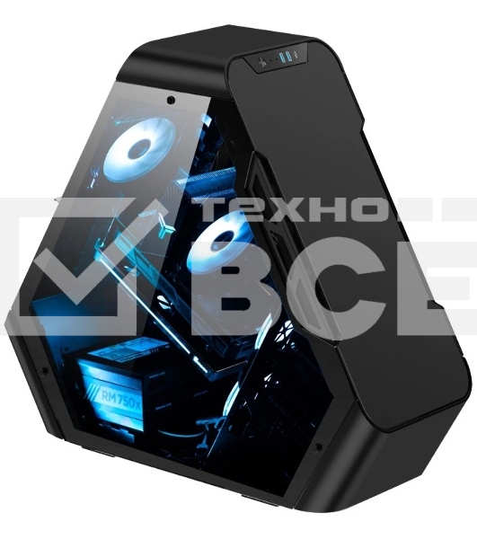 Компьютерный корпус JONSBO TR03-A Black без БП, боковая панель из закаленного стекла, mini-ITX, micro-ATX, ATX, черный