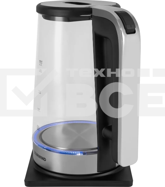 Чайник электрический Starwind SKG4043 2.2л. 1800Вт черный/серебристый корпус: стекло