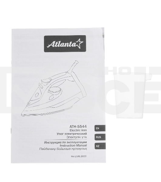 Утюг Atlanta ATH-5544 голубой/белый, 2200 Вт, 32 г/мин, 85 г/мин, 400 мл