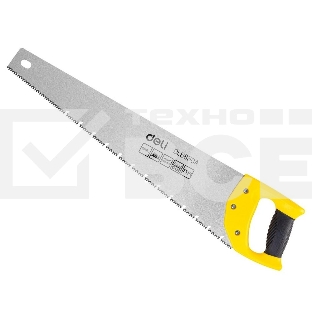 Ножовка по дереву Deli DL6850A 500мм, сталь 65Mn, шлифовка зубцов с 3-х сторон, рукоять из двухкомпонентного противоударного пластика