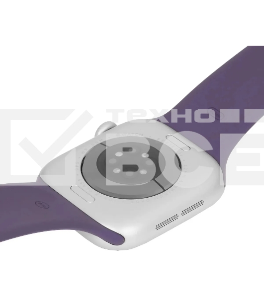 Умные часы Apple Watch Series 11 A3331 42мм OLED корп.серебристый Sport Band рем.фиолетовый разм.брасл.:S/M (MEU64LW/A)