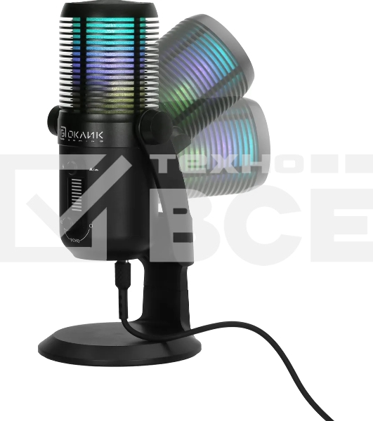 Микрофон проводной Оклик SM-400G 2м черный