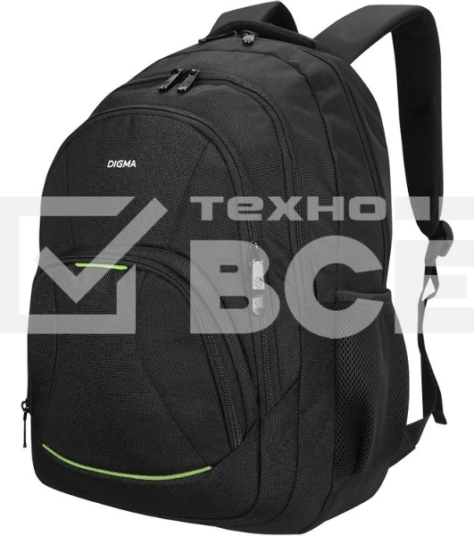 Рюкзак для ноутбука 15.6' Digma Stash S1 черный полиэстер (DGbP15S1BK)