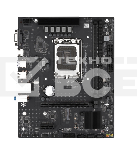 Материнская плата Maxsun Challenger B760M-F, LGA 1700, Intel B760, 2xDDR4, 3xSATA III, 2xM.2, 1xPCIe 4.0 x16, 1xHDMI, 1xVGA, 1xRJ-45 1Gb LAN, 2xUSB 3.2 Gen 1, 4xUSB 2.0, 3x3.5 мм, 5.1, mATX