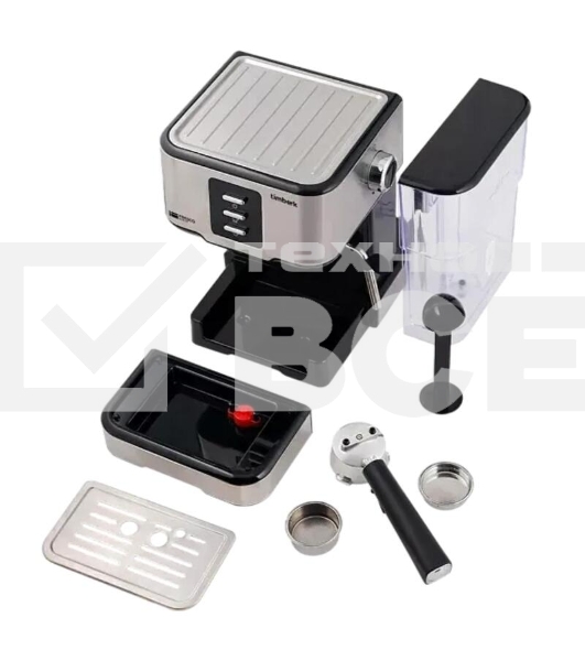 Кофеварка рожковая Timberk T-CM33038 черный, исп. кофе - молотый, 1.5 л, 1100 Вт, 20 Бар.