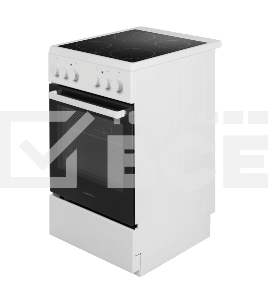 Плита электрическая Maunfeld MEC55CW07 белый, конфорок 4 шт, духовка 60 л, 50 см x 85 см x 60 см