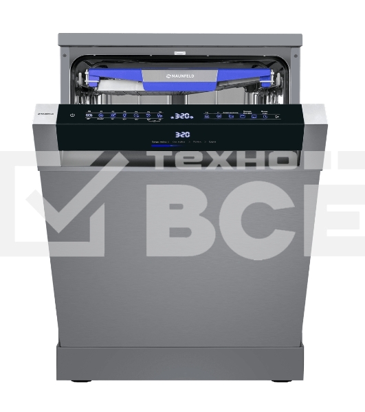 Посудомоечная машина Maunfeld MWF60331S Inverter, нержавеющая сталь, 59.8 см, 14 компл., 42 дБ, класс A+++