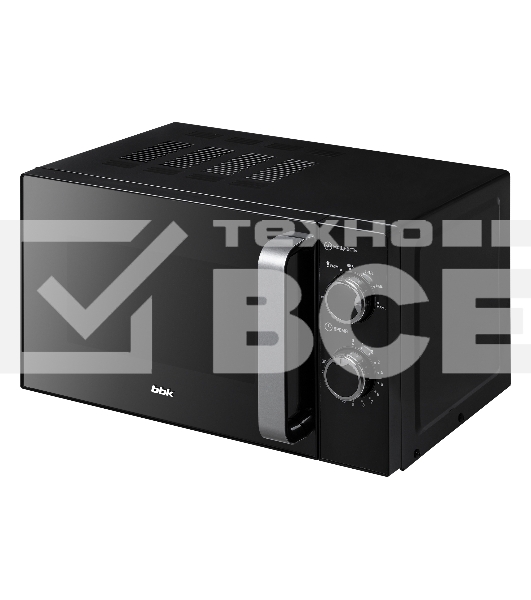 Микроволновая печь BBK 20MWS-776M/B-M чёрный, 20 л, 700 Вт, переключатели - поворотный механизм
