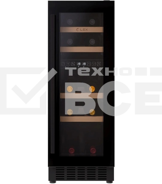 Винный шкаф LEX LWD3017BL dual zone 1-нокамерн. черный