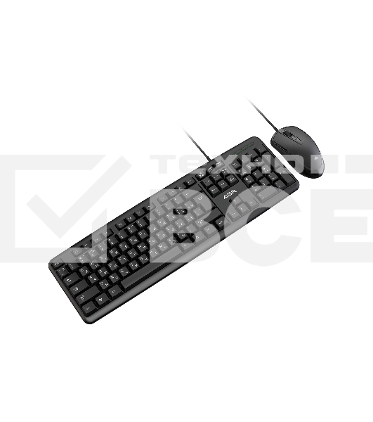 Клавиатура и мышь ABR KM600 черный, интерфейс USB, проводной, RU/EN