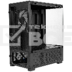 Компьютерный корпус Minitower ExeGate i3 SEA (mATX, без БП, 1*USB+1*USB 3.0, HD аудио, черный, 1 вент. 12см с RGb подсветкой, передняя и боковая панели - закаленное стекло), фото2