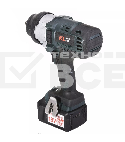 Профессиональный бесщеточный гайковерт аккумуляторный KLPRO KLSS18BHX-50 (18В, Li-ion-2шт, 5.0Ач, 800Нм, 2 скорости, подсветка,З/У,в кейсе)