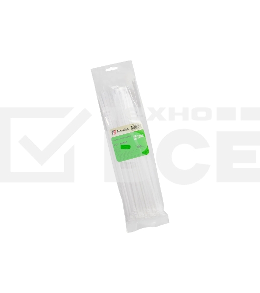 Нейлоновые стяжки Fortisflex КСС 4х300 мм белый 100 штук