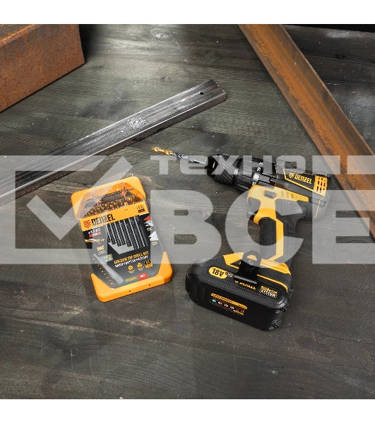 Набор сверл по металлу Denzel 1,5-6,5 мм, HSS-Tin, Golden Tip, 13 шт