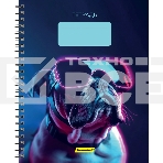 Набор тетрадей Silwerhof 2001674 48 листов, клетка, A5, Неоновые животные в очках 3 дизайна, мелованный картон, гребень (упаковка: 3шт), фото3