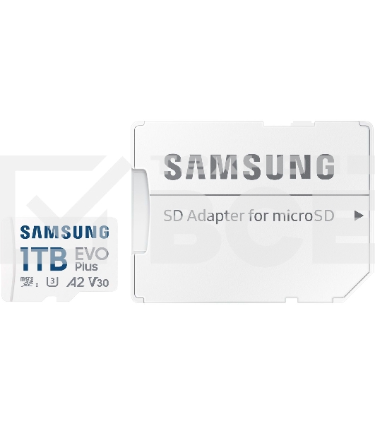 Флеш карта Samsung EVO Plus MicroSDXC MB-MC1T0SA/KR 1Tb A2 U3 V30 +SD Adapter