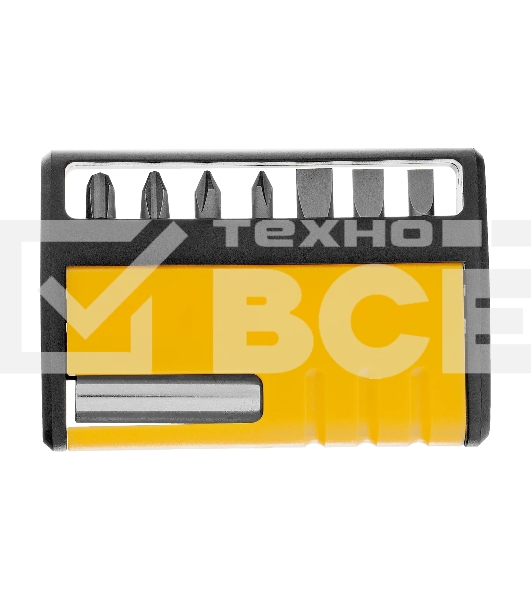 Набор бит с магнитным держателем Denzel S2, 8 шт.