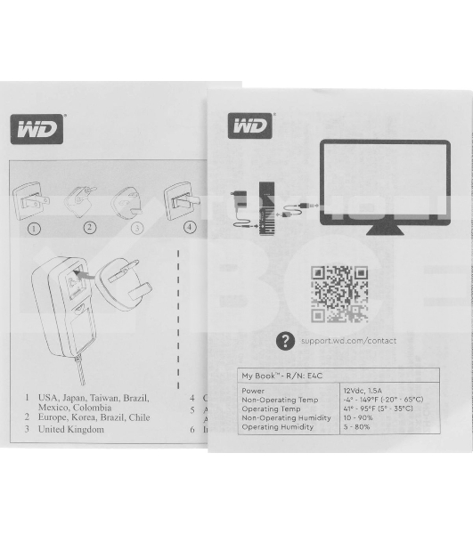 Внешний HDD Western Digital My Book WDBBGB0220HBK, 22TB, USB 3.2 Gen 1 Type-A, 5400 rpm, черный