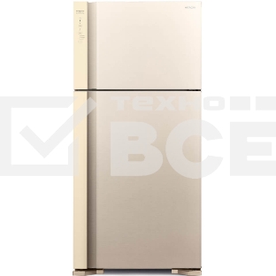 Холодильник Hitachi R-V660PUC7-1 BEG бежевый двухкамерный 405/145л морозилка сверху, No Frost