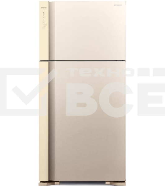 Холодильник Hitachi R-V660PUC7-1 BEG бежевый двухкамерный 405/145л морозилка сверху, No Frost