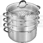 Кастрюля-пароварка Rondell RDS-1815, 30.4 л, 32 см, с крышкой, сталь, фото 1