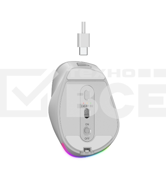 Мышь беспроводная Genius Ergo 9000S Pro перламутрово-белый, 2400 dpi, радиоканал, Bluetooth, USB, кнопки - 6